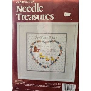 New "OUR NEW BABY" Cross Stitch Kit by Johnson Creative Arts Kit  #02518